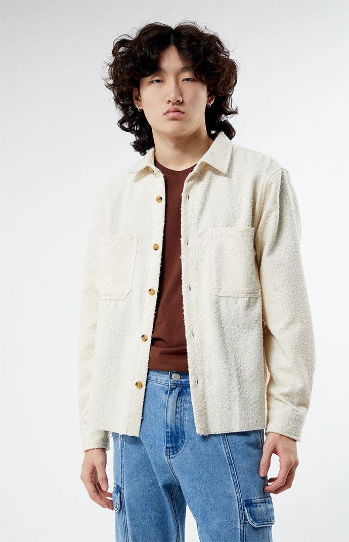 Mens Oversized Wooly Solid Shacket - Product Image