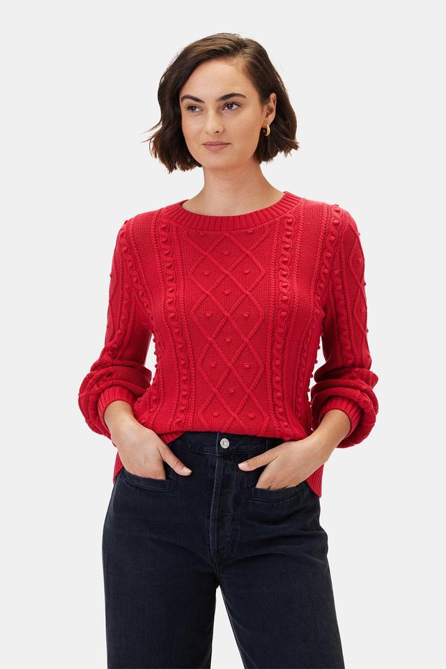 Faedra Organic Cotton Sweater - Red Product Image