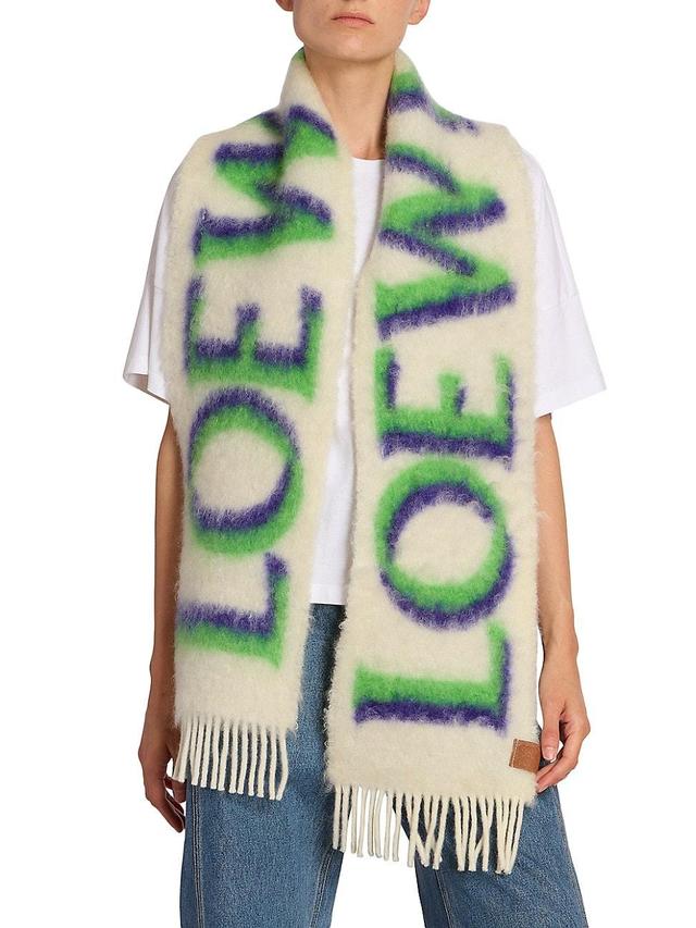 Womens Mohair-Blend Logo Scarf Product Image