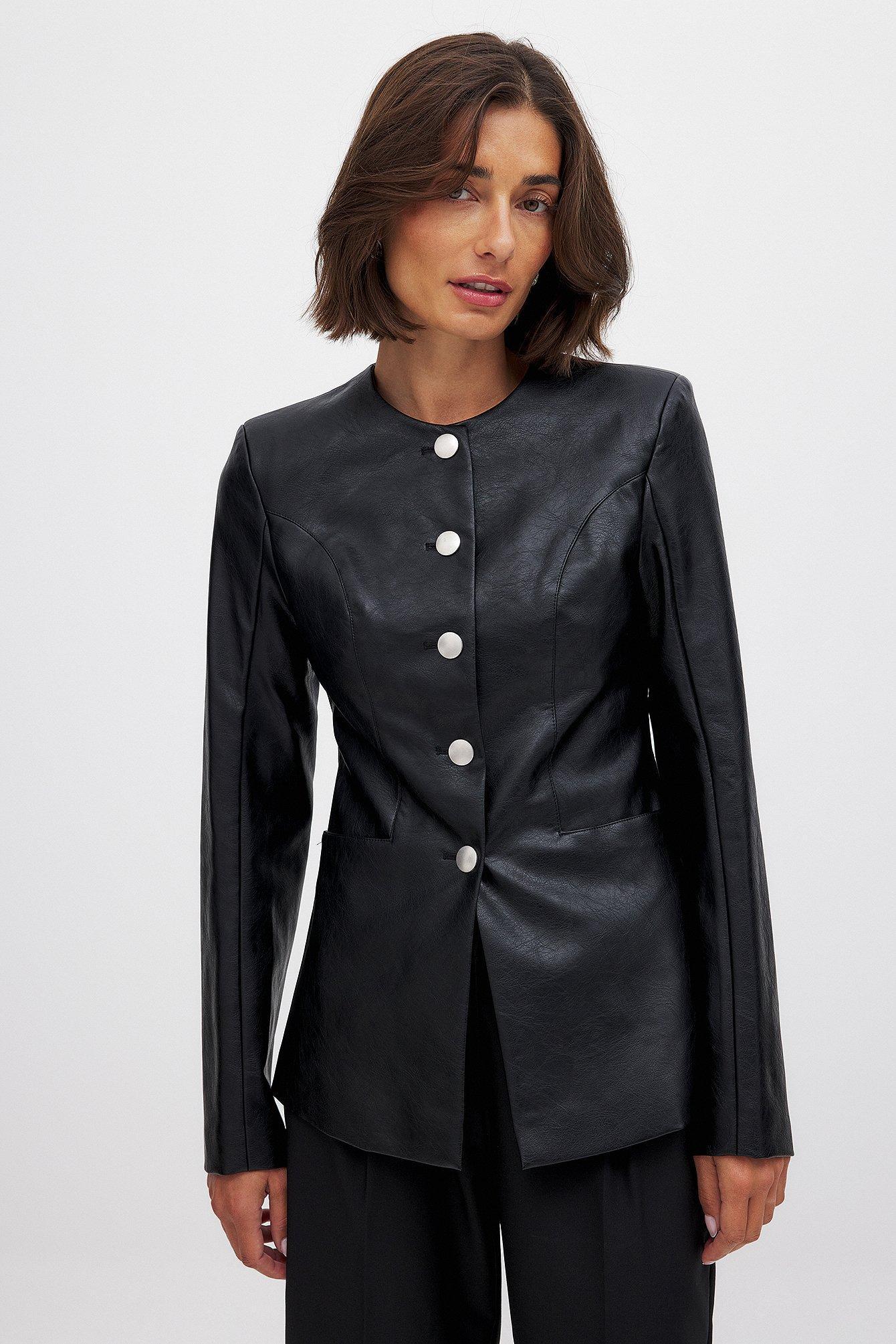 Fitted PU Blazer Product Image