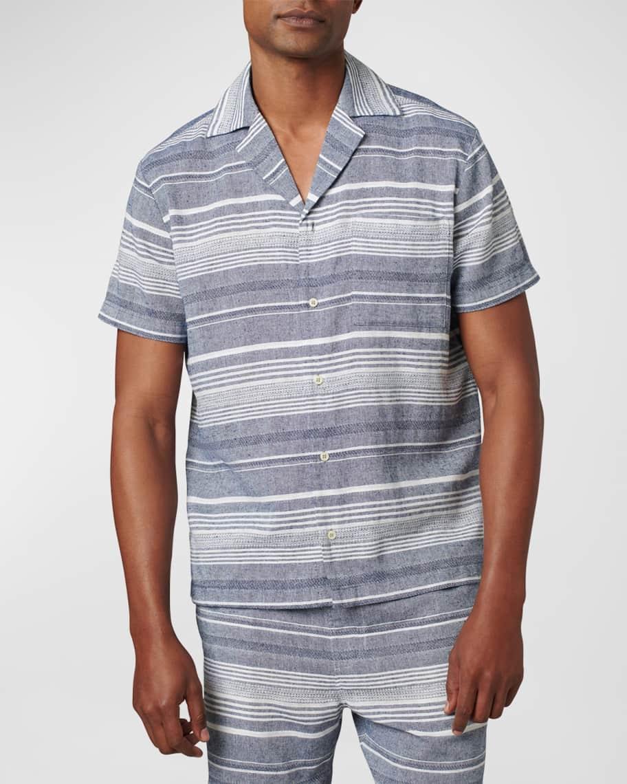 Men's Charlie Cotton Stripe Camp Shirt Product Image