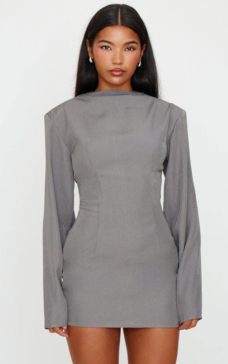 Grey Woven Batwing Bodycon Dress product image