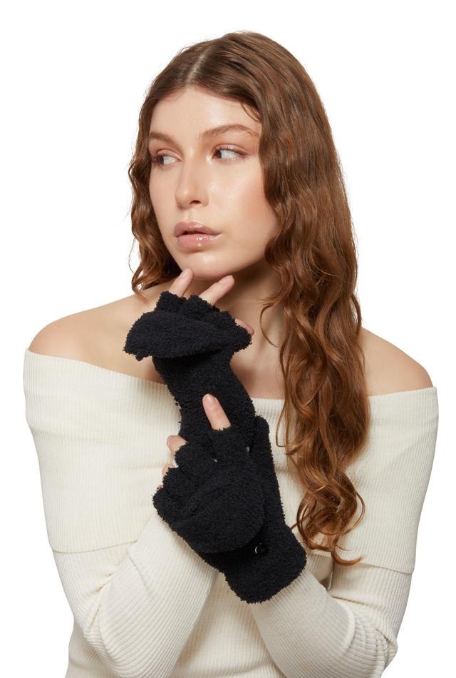 Womens Eyelash Knit Convertible Fingerless Mittens Product Image