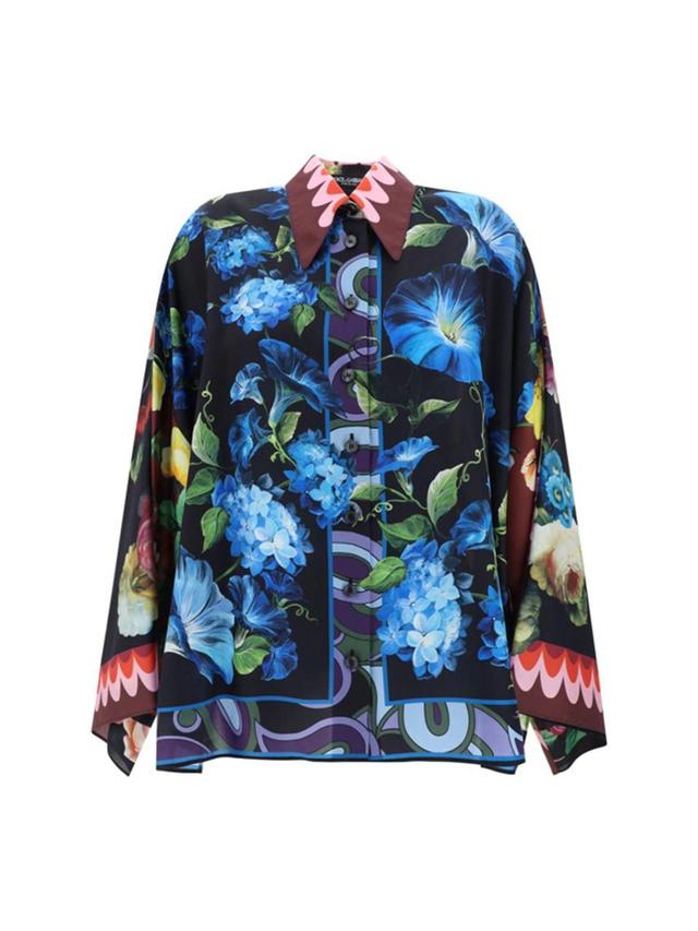 DOLCE & GABBANA Floral Printed Oversized Shirt In Multi Product Image