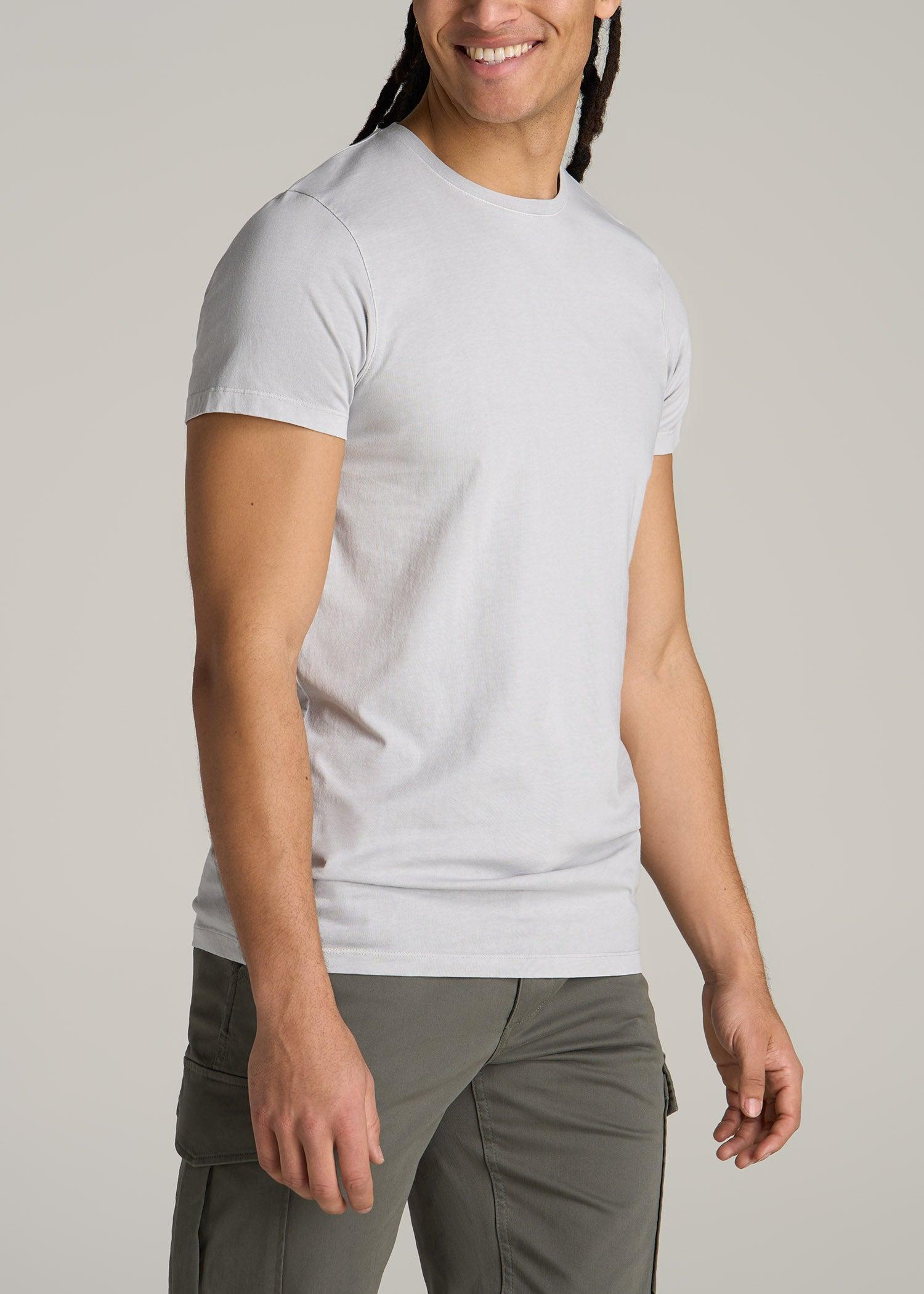 MODERN-FIT Garment Dyed Cotton Men's Tall T-Shirt in Vapor Grey Male Product Image