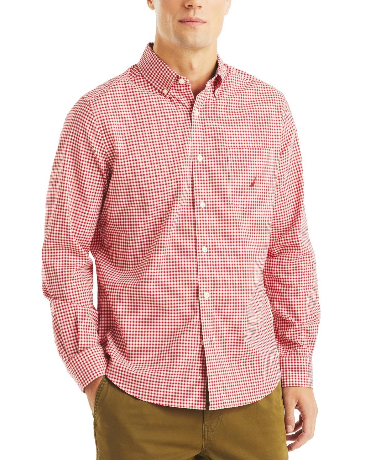 Nautica Mens Gingham Plaid Long-Sleeve Shirt Product Image