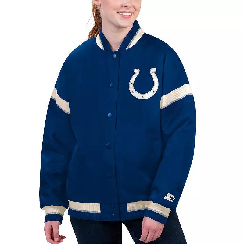 Womens Starter Royal Indianapolis Colts Tournament Full-Snap Varsity Jacket Product Image