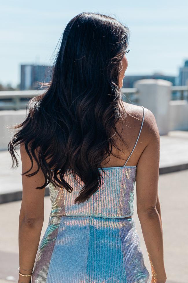 Play The Radio Sequin Stripe Crop Top Product Image