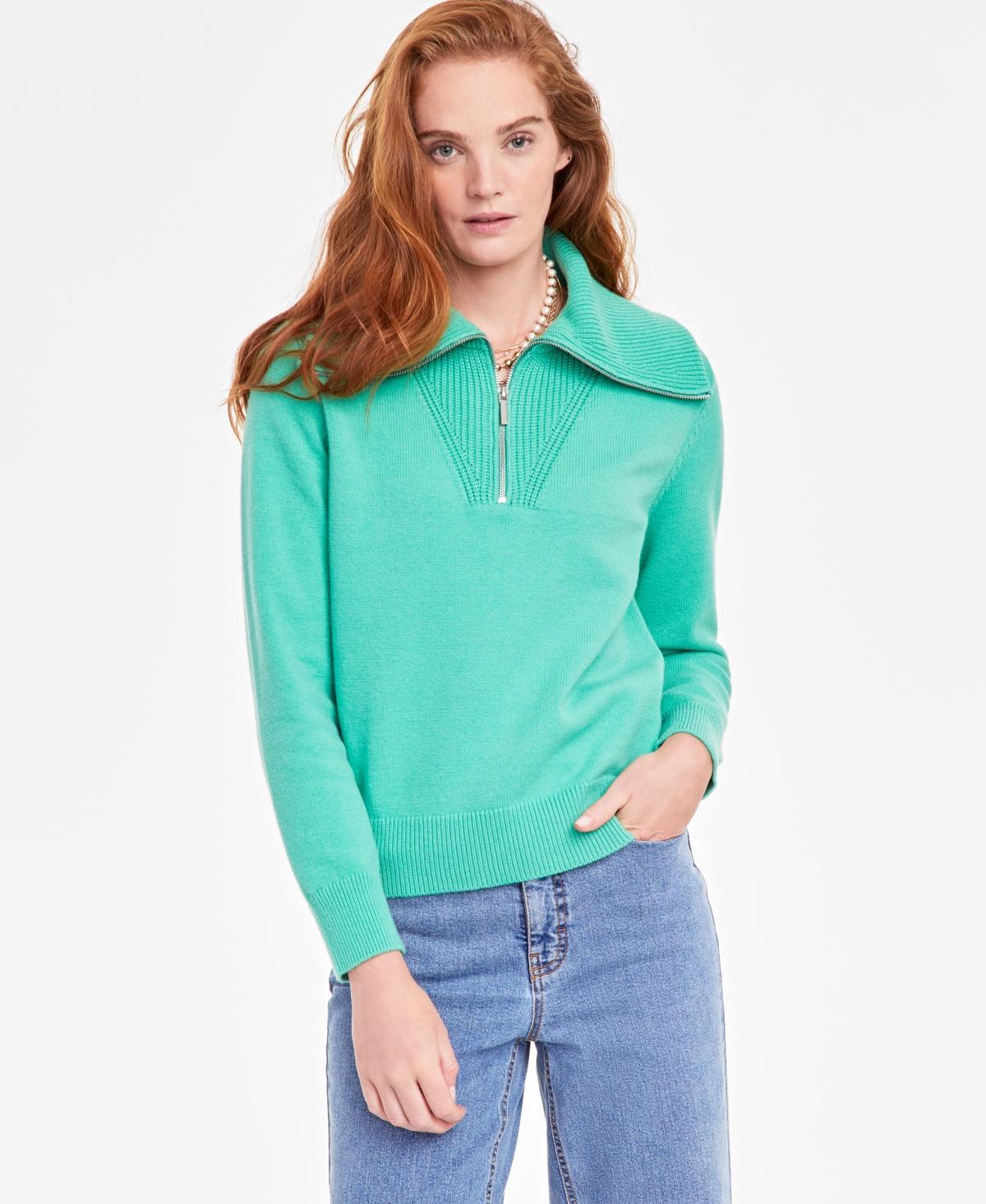 On 34th Womens Striped Half-Zip Sweater, Created for Macys Product Image