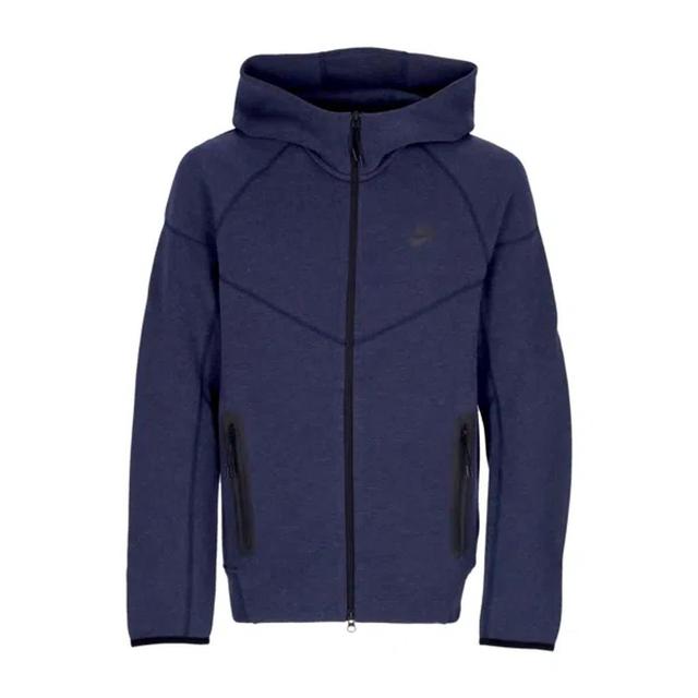 NIKE Men's Lightweight Hooded Zip Sweatshirt Tech Fleece Full-zip Windrunner Hoodie Obsidian Heather/blac In Obsidian Heather/black Product Image