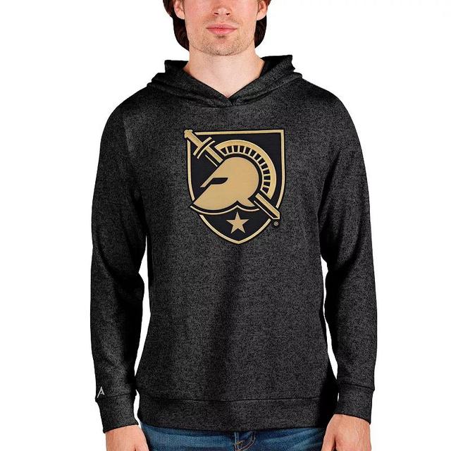 Mens Antigua Heathered Black Army Black Knights Team Logo Absolute Pullover Hoodie Product Image