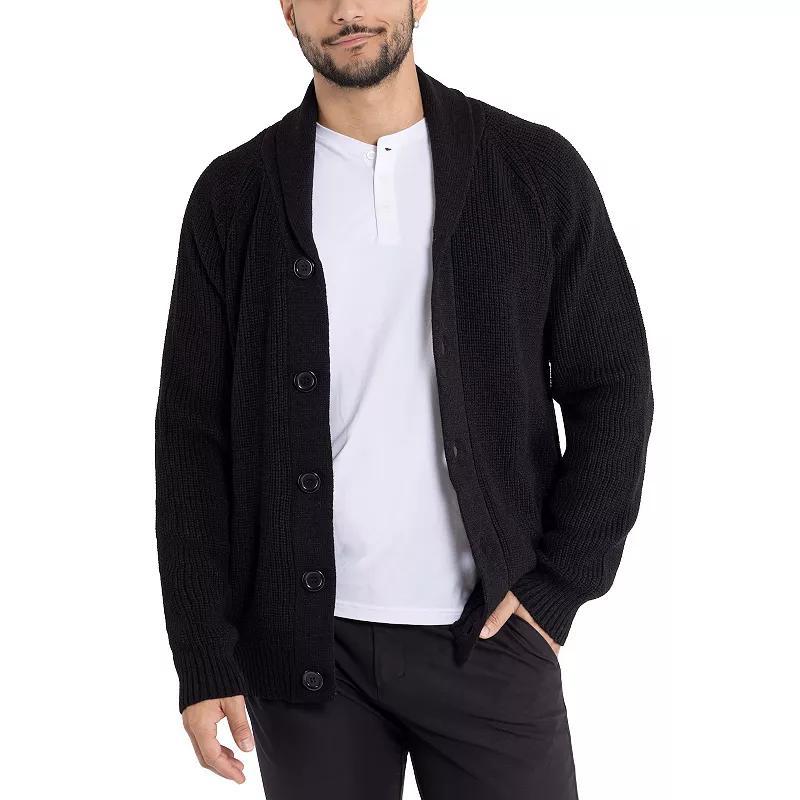 Mens Xray Shawl-Collar Knitted Cardigan Sweater Product Image