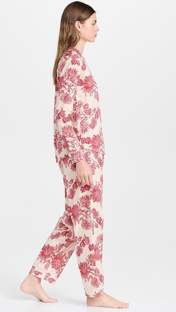 Desmond & Dempsey Long PJ Set Cactus Flower Print | Shopbop Product Image