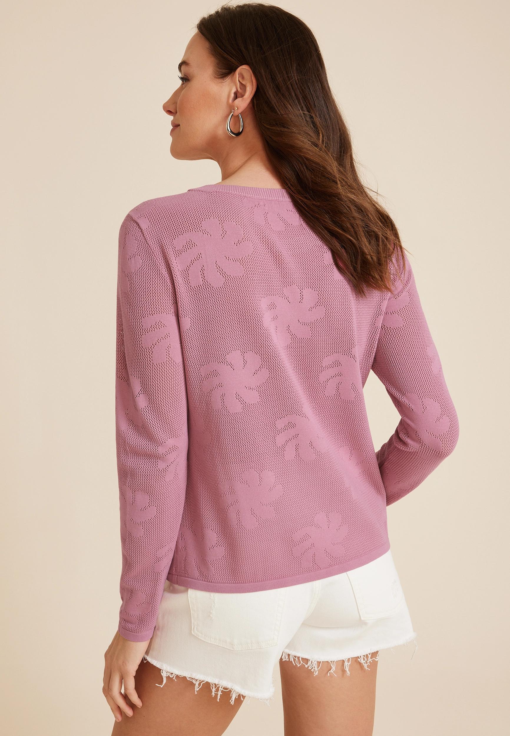 Mesh Floral Stitch Sweater Product Image