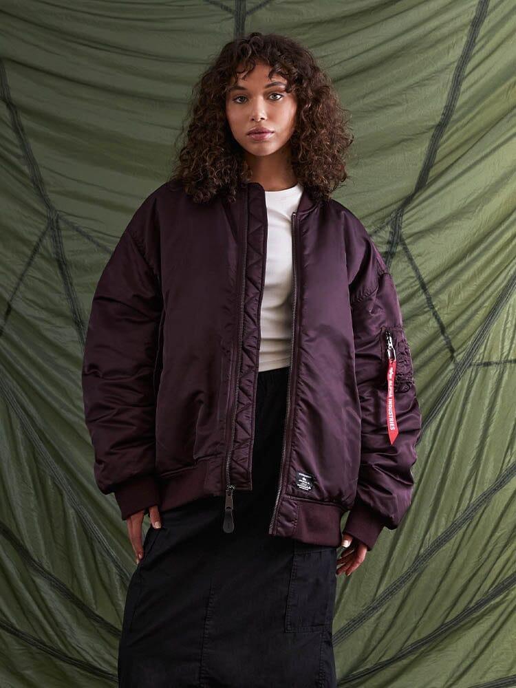 WOMEN'S OVERSIZED MA-1 MOD BOMBER JACKET Product Image