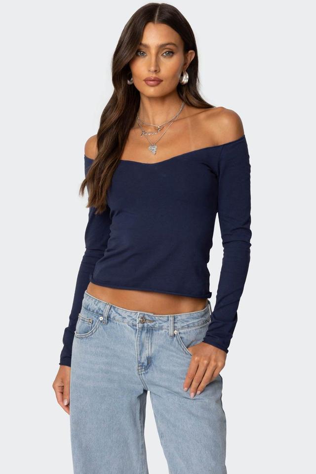 Nattie Off Shoulder V Neck Top Product Image