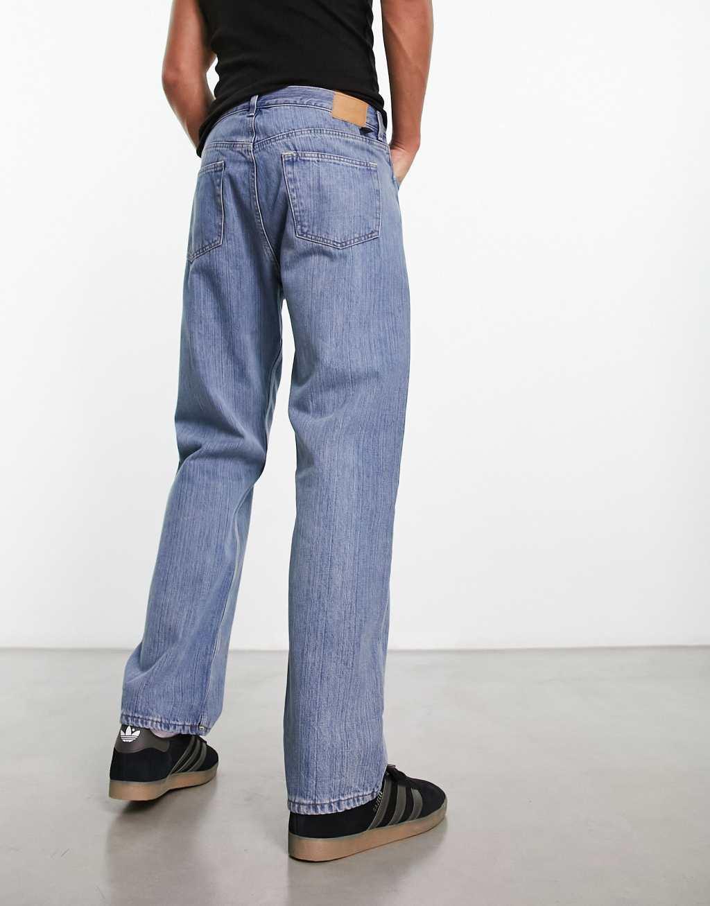 Weekday Space relaxed straight jeans in novel blue Product Image