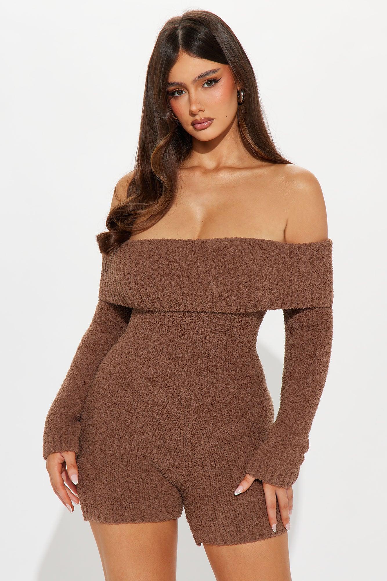 Time Well Spent Cozy Romper - Mocha Product Image