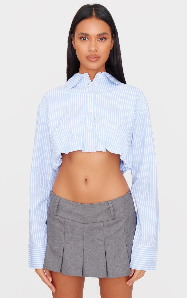 Blue Striped Bubble Hem Shirt product image