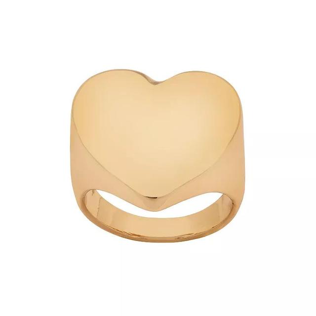 LC Lauren Conrad Gold Tone Puff Heart Ring, Womens None Product Image