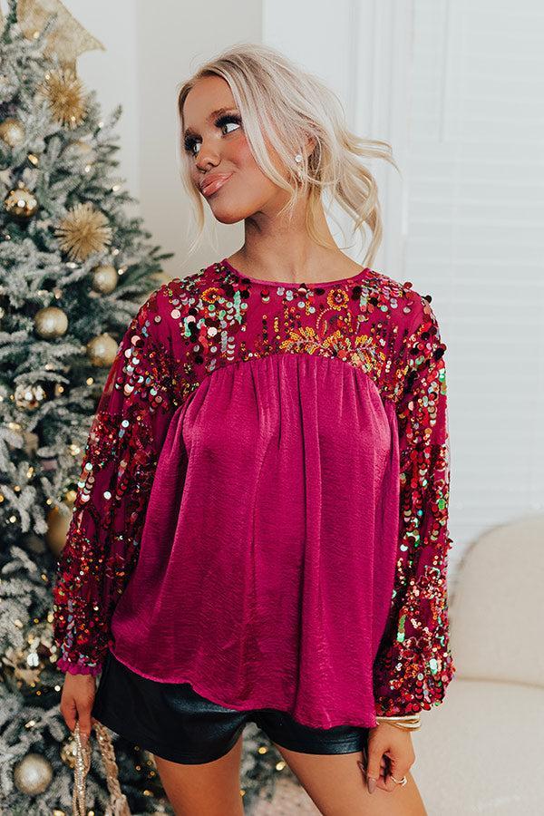 Luxe Lady Sequin Top In Orchid Product Image