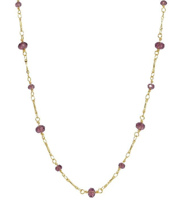 1928 Purple Beaded Chain Station Necklace, Womens Product Image