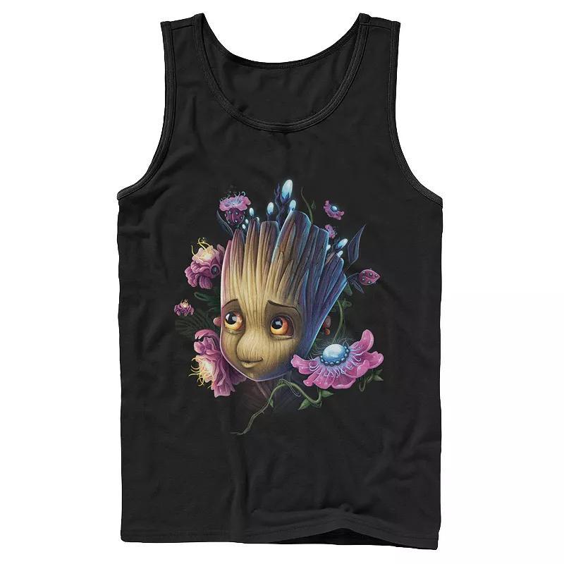 Mens Marvel Guardians Of The Galaxy Groot Flowers Tank Top Product Image