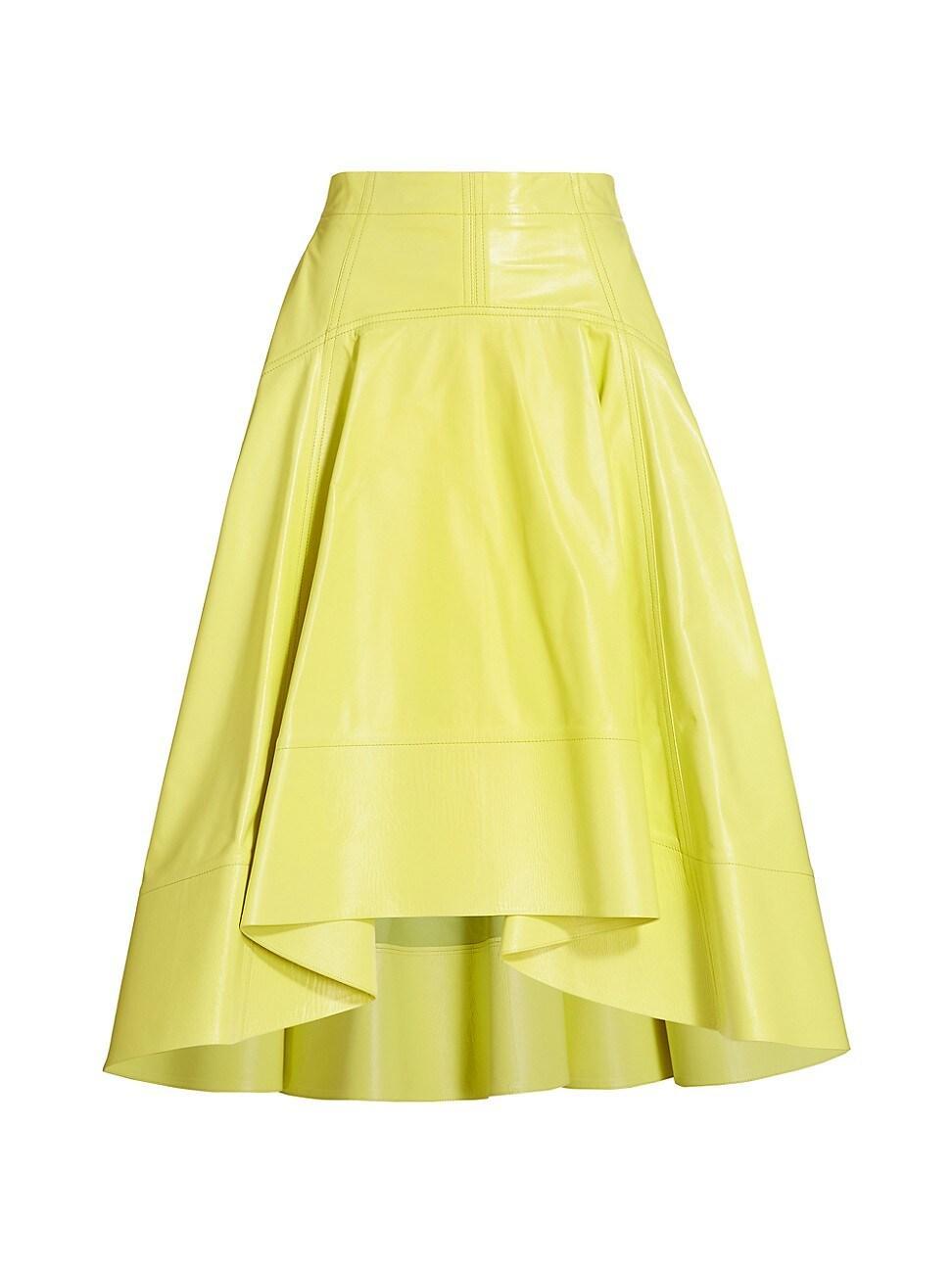 Womens Shiny Leather Midi-Skirt Product Image