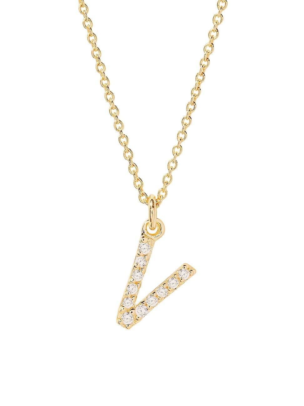 Womens Blaire 14K-Yellow-Gold Vermeil & 0.3-0.11 TCW Diamond Initial Pendant Necklace Product Image