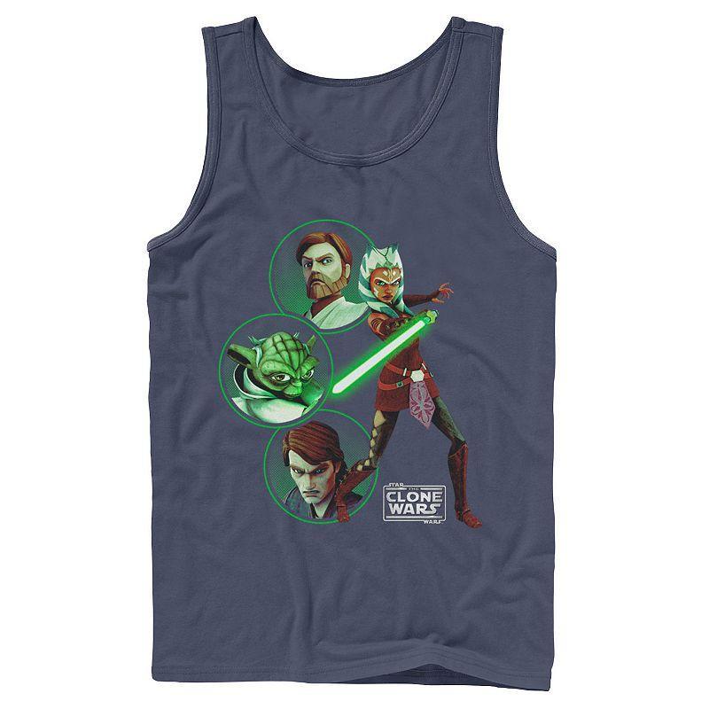 Mens Star Wars: Clone Wars Light Side Group Shot Tank Top Blue Product Image