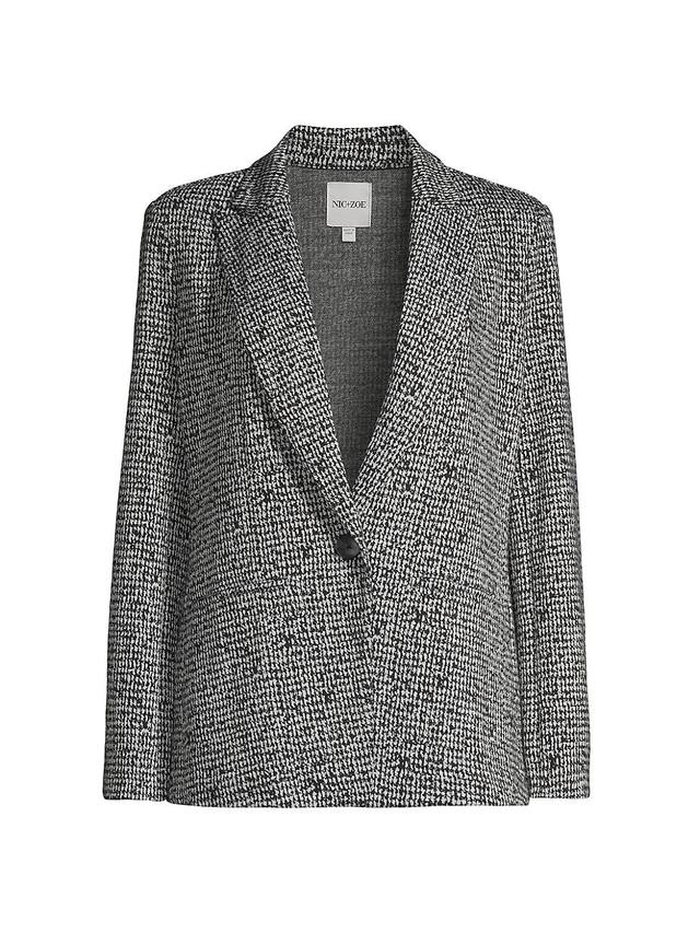 NIC+ZOE Etched Tweed Knit Blazer Multi) Women's Clothing Product Image