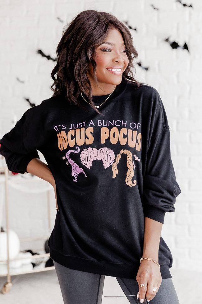 Hocus Pocus Trio Black Oversized Graphic Sweatshirt Product Image