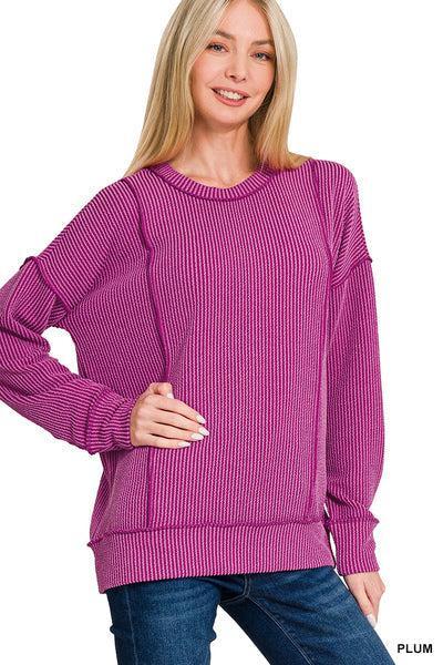 Ribbed Top- Pink Product Image