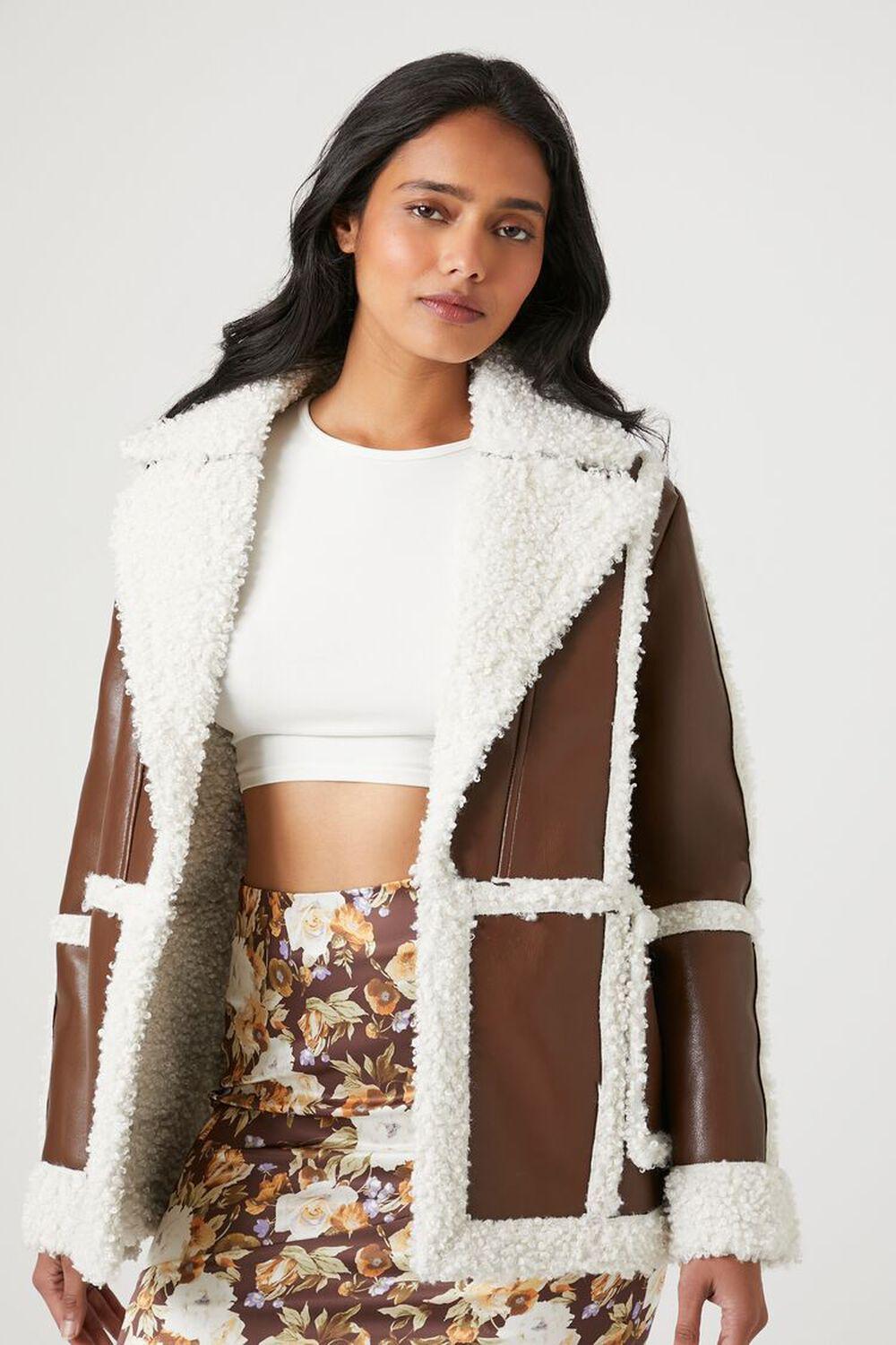 Faux Shearling-Trim Coat | Forever 21 Product Image