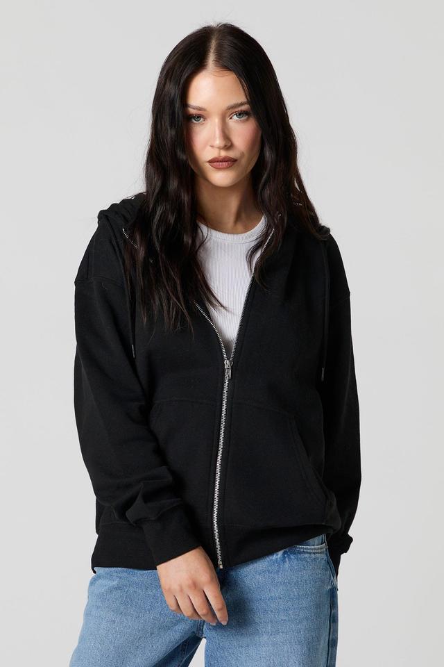 Fleece Oversized Zip-Up Hoodie Female Product Image