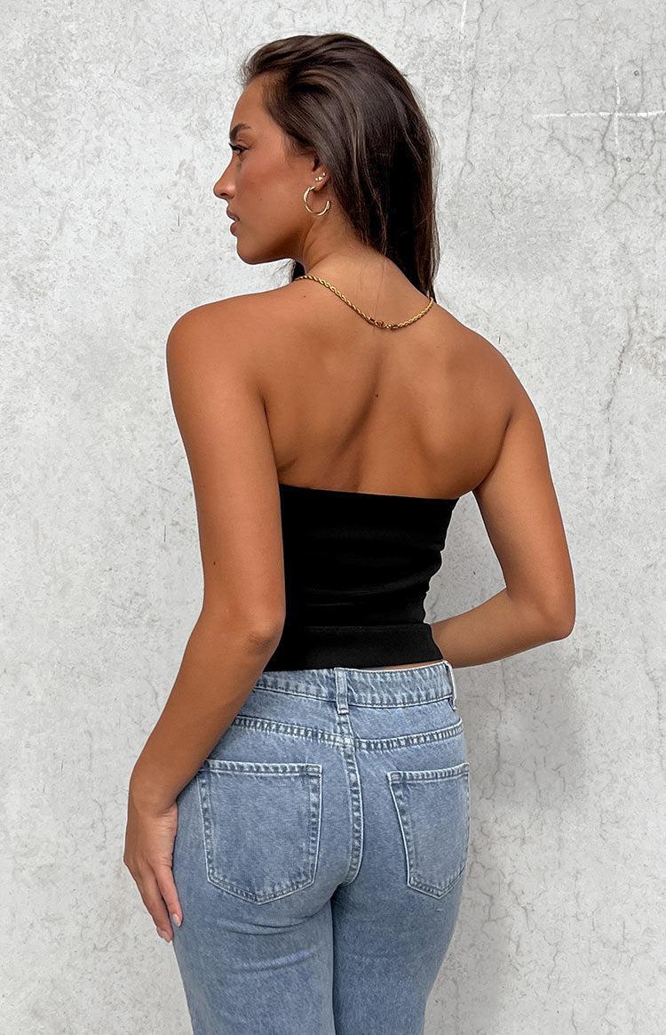 Like That Black Strapless Top Product Image