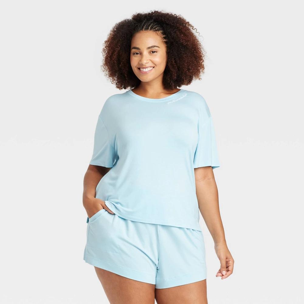 Womens Cloud Knit Pajama T-Shirt - Auden Blue 2X Product Image