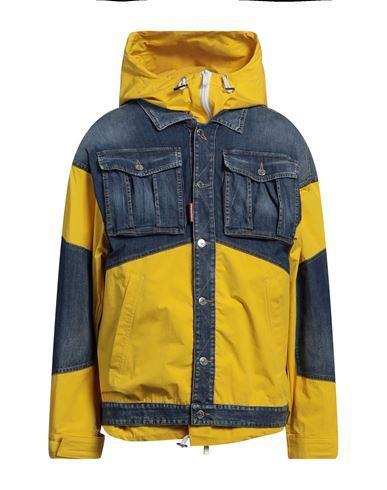 DSQUARED2 Man Jacket Yellow Size 38 Cotton, Elastane Product Image