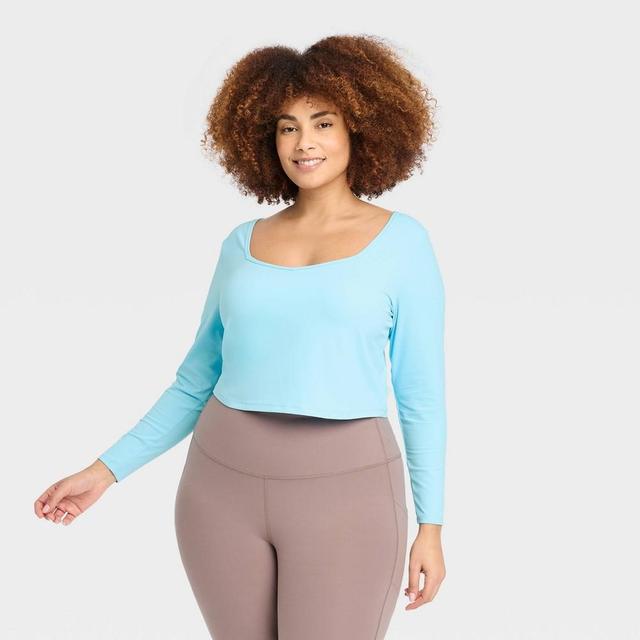 Womens Everyday Soft Long Sleeve Top - All In Motion Light Blue 4X Product Image