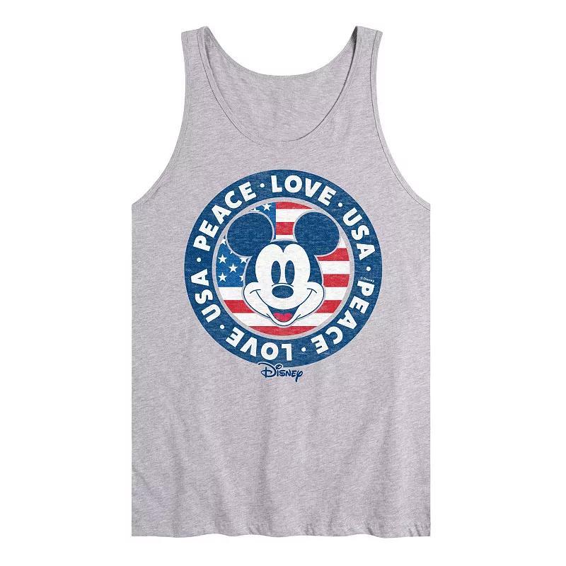 Disneys Mickey Mouse Mens Peace Love USA Tank Top Product Image