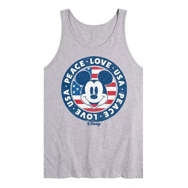 Disneys Mickey Mouse Mens Peace Love USA Tank Top Product Image