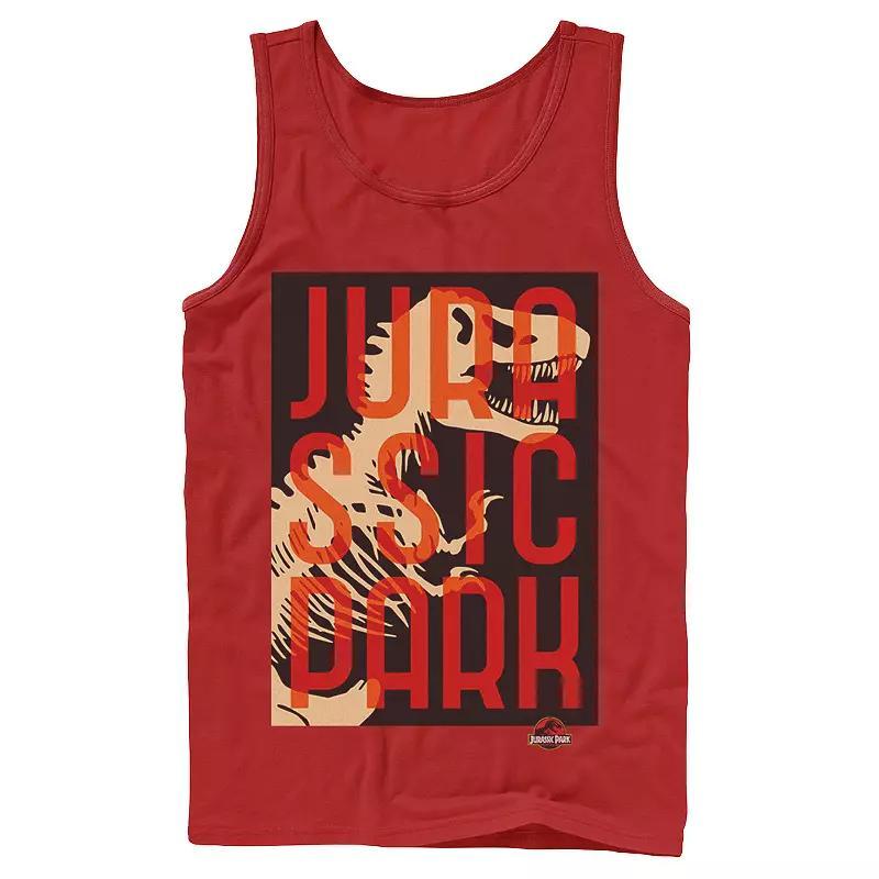 Mens Jurassic Park Split Typography T-Rex Bones Tank Top Product Image