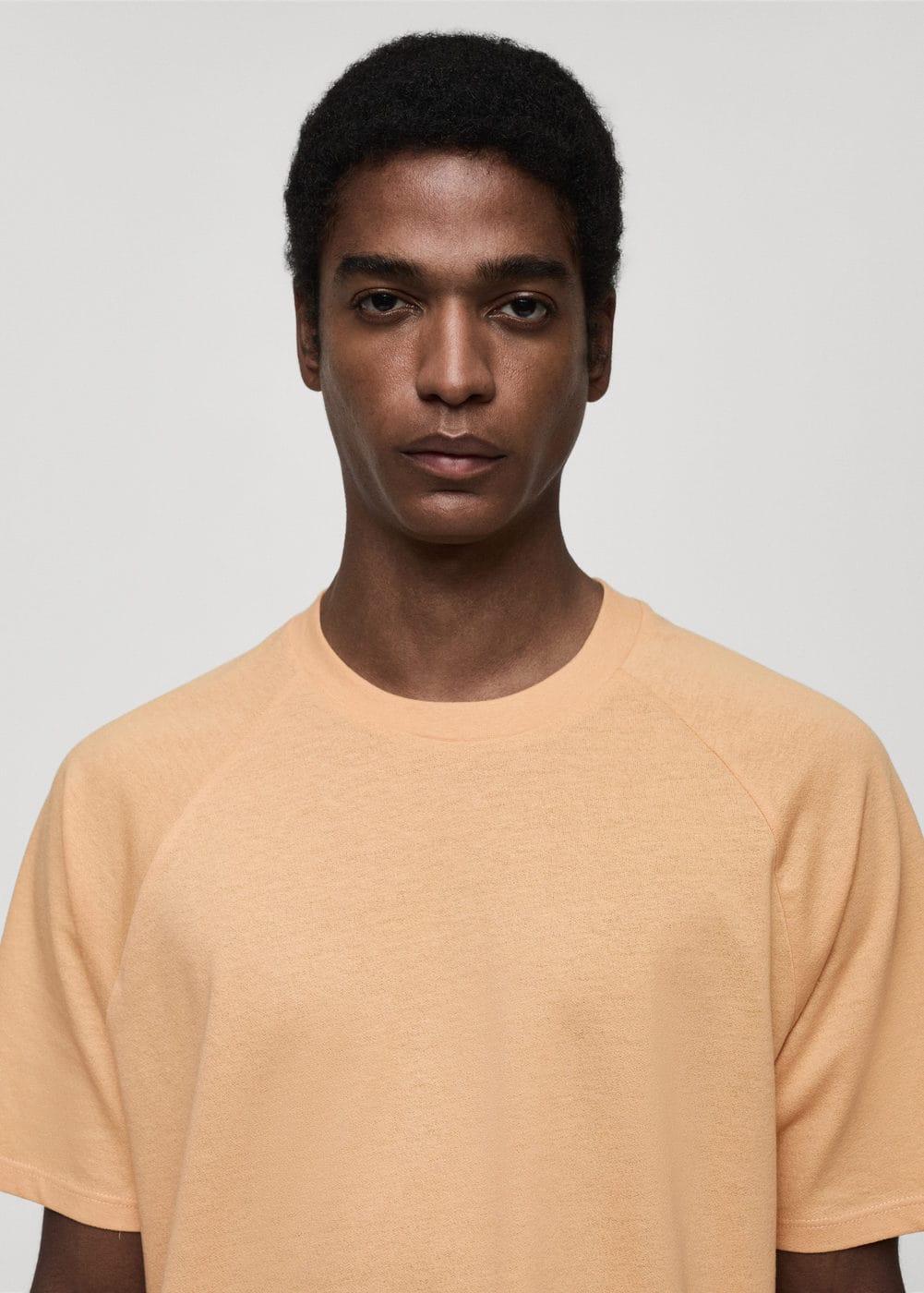 MANGO MAN - Relaxed fit cotton t-shirt orangeMen Product Image