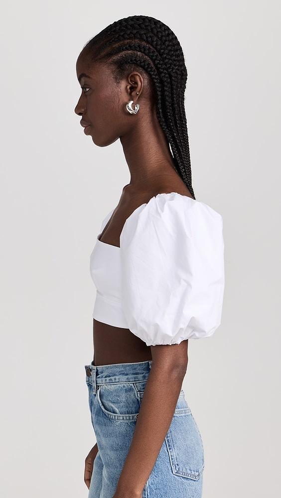 Susana Monaco Poplin Puff Sleeve Crop Top | Shopbop Product Image