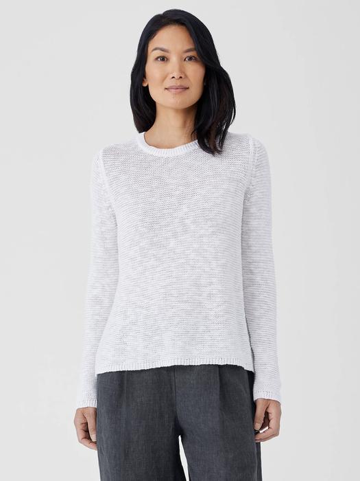 Organic Linen Cotton Slub Crew Neck Top Product Image