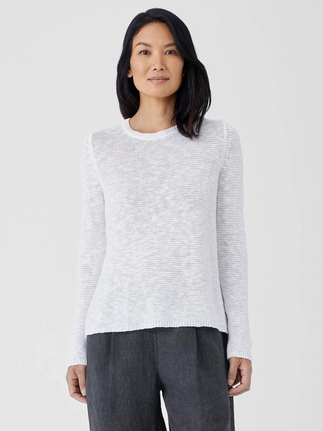 EILEEN FISHER Organic Linen Cotton Slub Crew Neck Topfemale Product Image