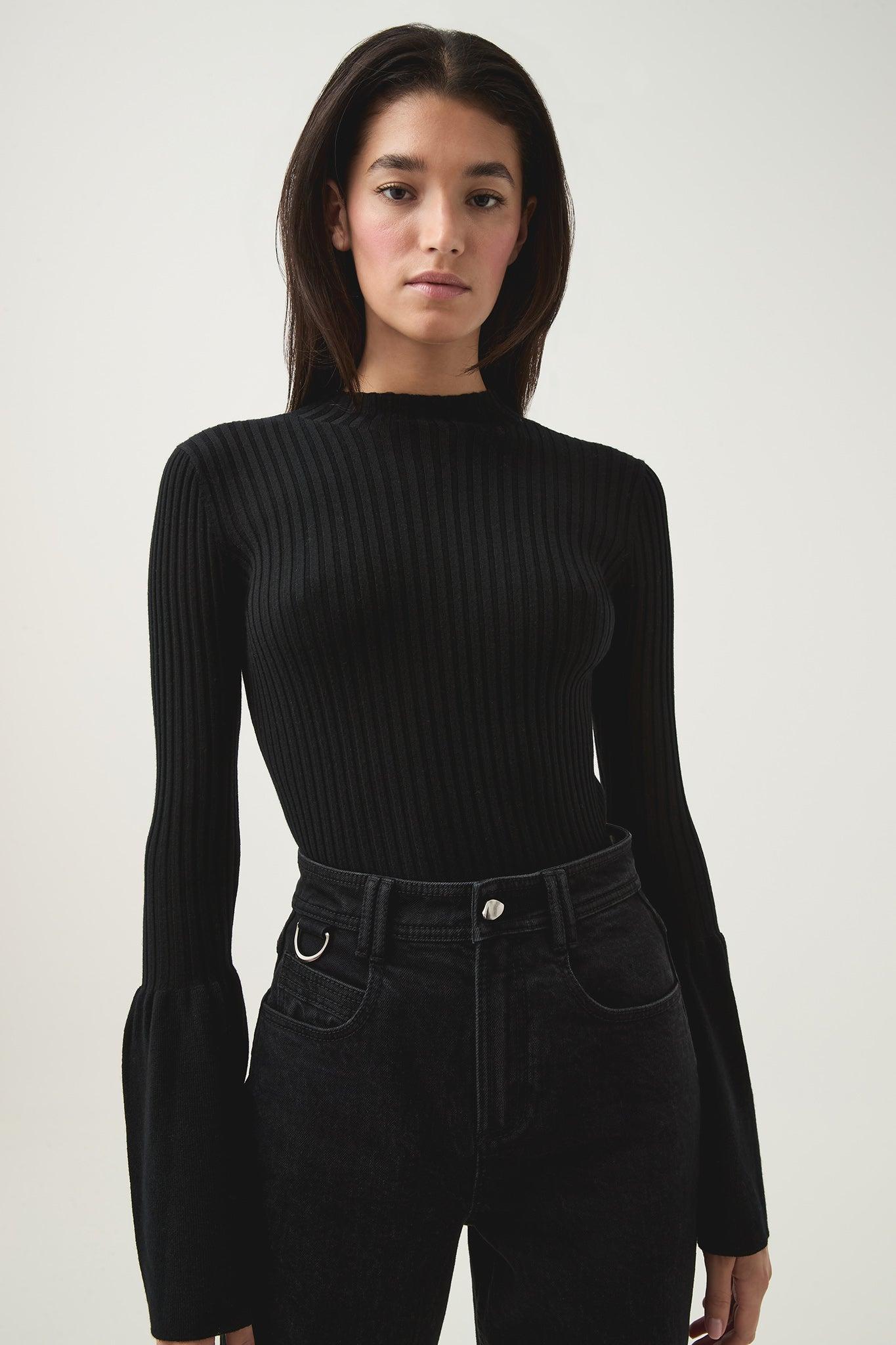 Flute Bell Sleeve Knit Top Product Image