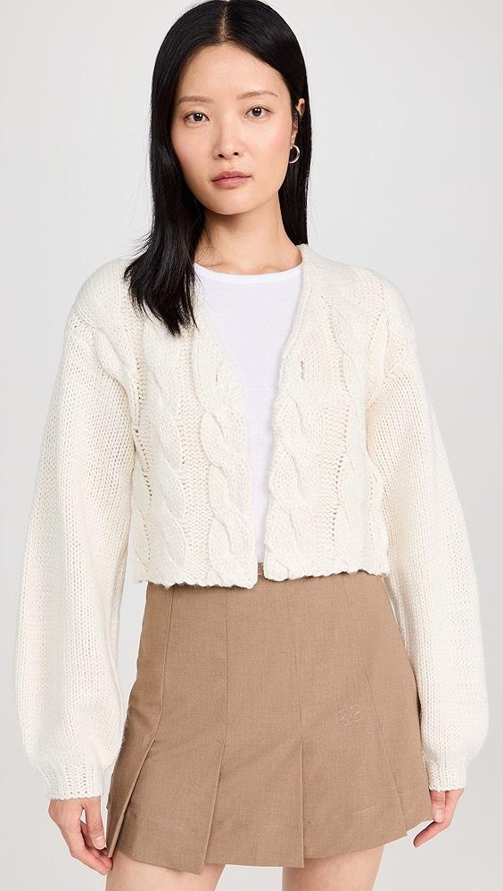 Moon River Puff Sleeve Knit Cardigan Sweater | Shopbop Product Image