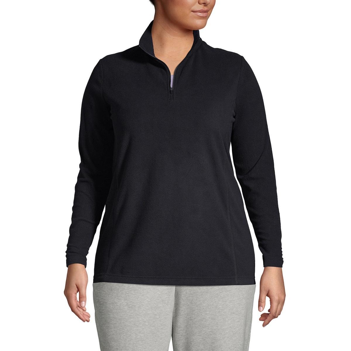 Womens Lands End Quarter-Zip Fleece Pullover Product Image