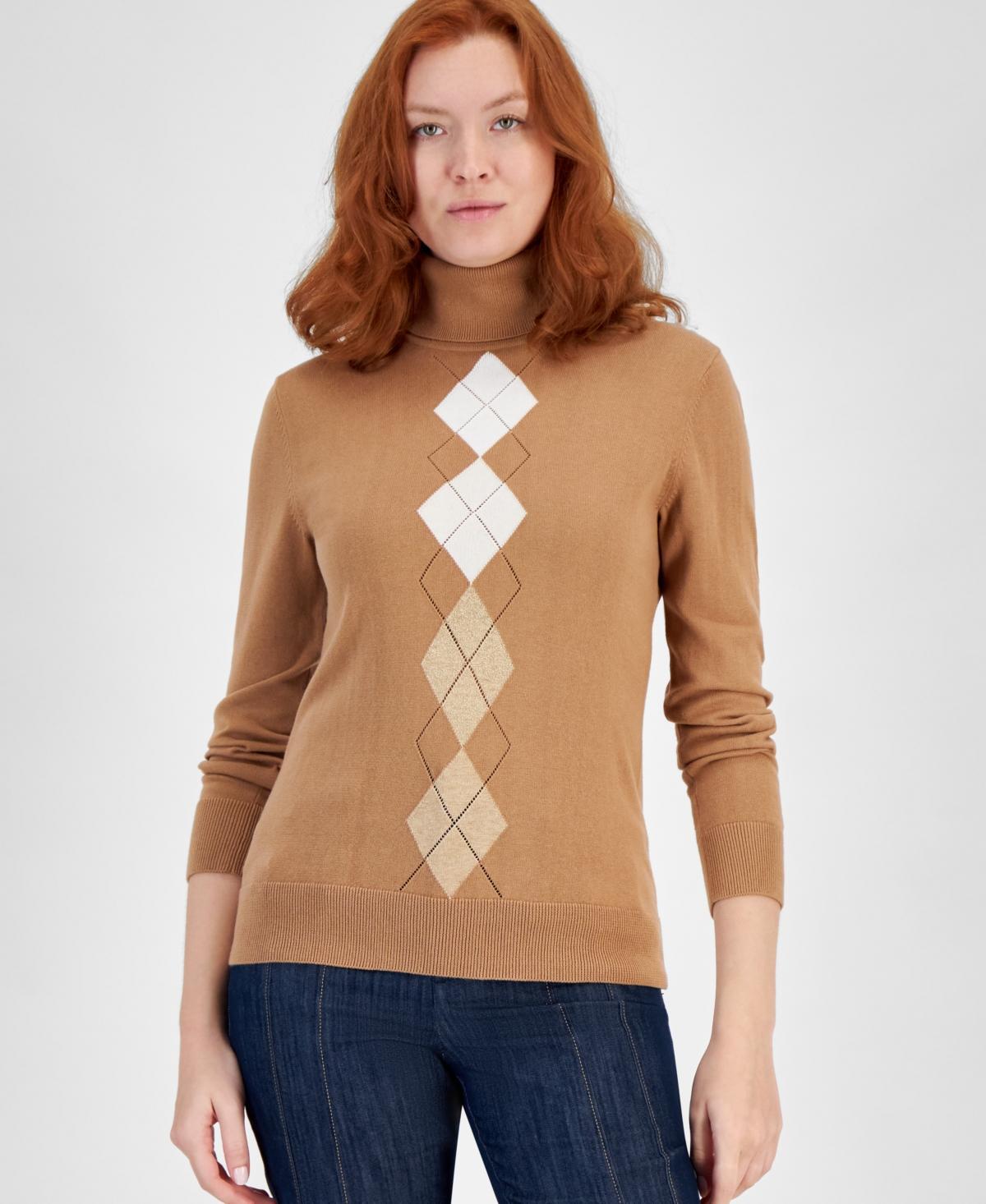 Tommy Hilfiger Womens Pointelle Stella Argyle Sweater Product Image